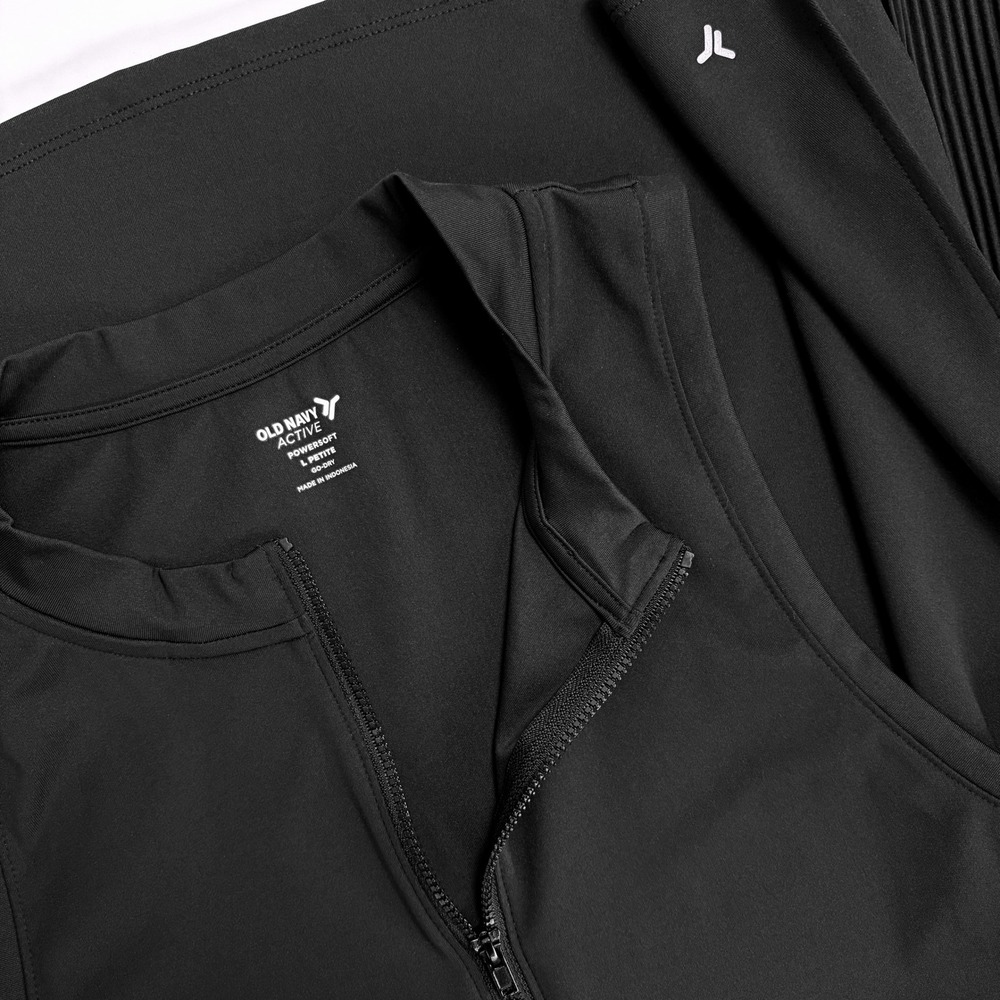 NWT MockNeck HalfZip Pleated Black Athletic Dress LP Mini Tennis Pickleball Golf - Picture 7 of 10